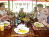 Eating a self cooked lunch in 'Rumah Bali' 