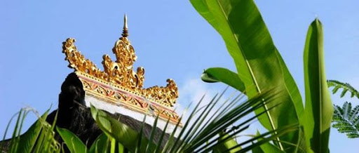 Decorated roof during walk from Villa Sabandari, one of the newest villas in Ubud to Petulu, Bali